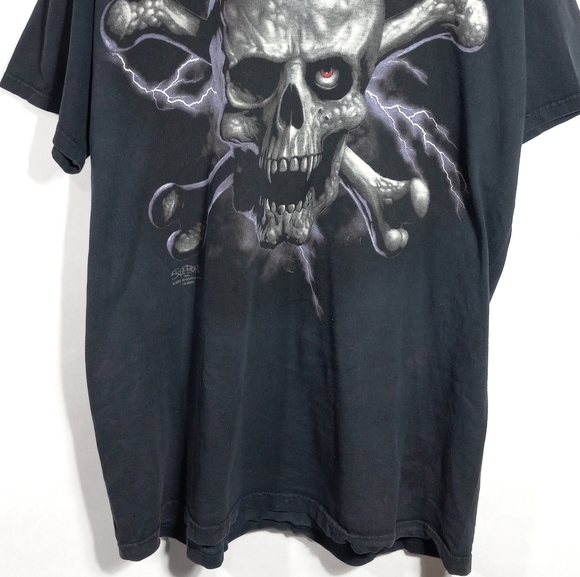 Skul Bone kristopher frisk Skull and crossbones distressed t-shirt xl - Picture 4 of 8